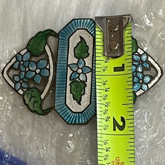 Art Nouveau Enamel Floral Brooch - Picture 9 of 12